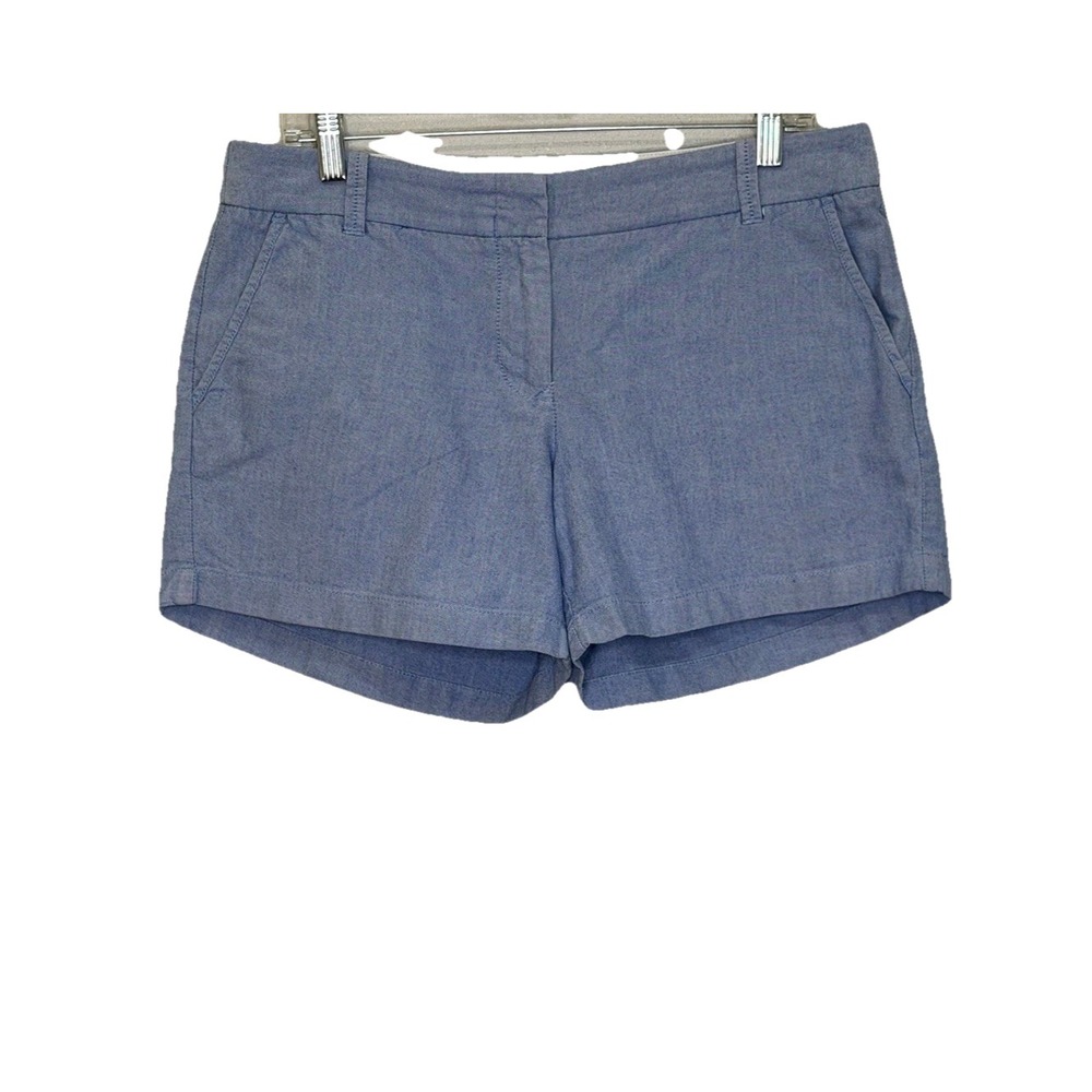 J.Crew City Fit Chino Shorts Womens Sz 10 Light Blue Flat Front Pockets Classic